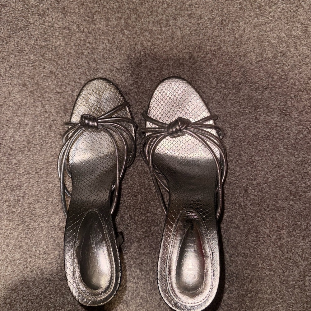 SCHUTZ Metallic Silver Heels
